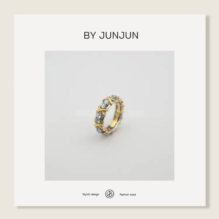 925银合成锆石戒指 珺珺私物定制925银镀金复古版蒂芙戒指