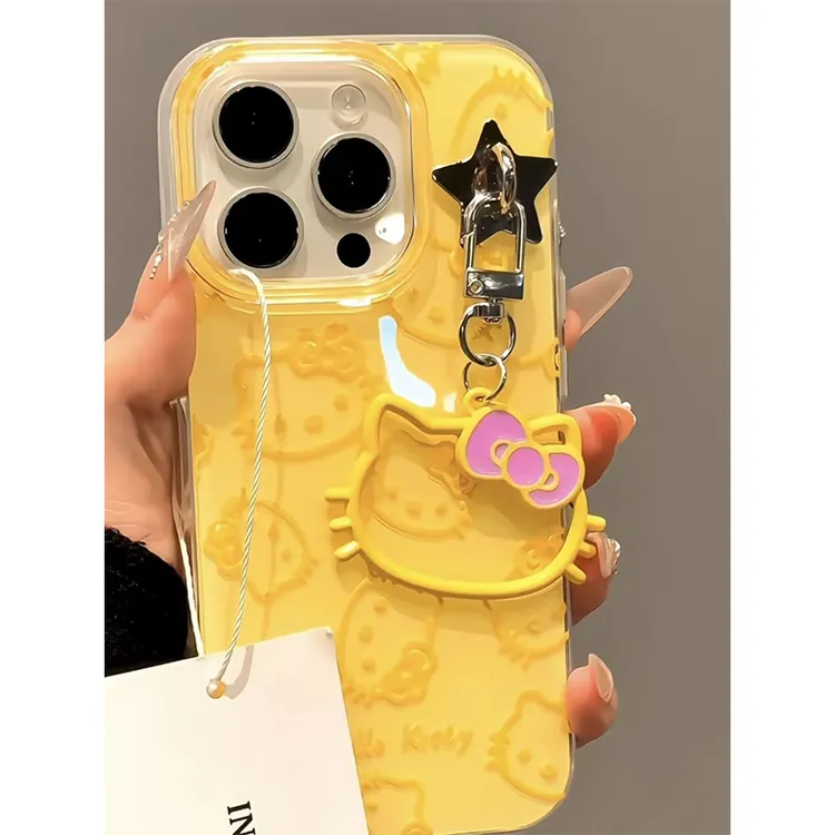 IMD双层黄线条KT苹果16/15promax手机壳14/13/12/XR女XS/11大孔