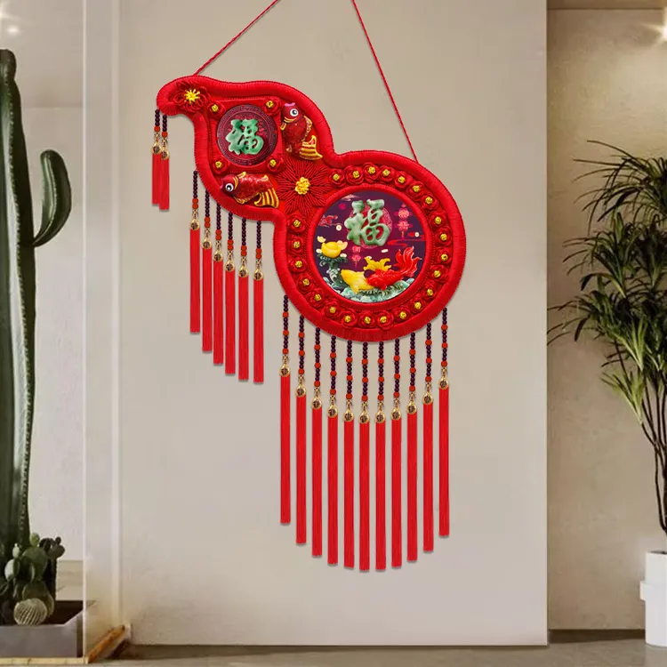 2026新款中国结葫芦挂件中国结玉雕特大号电视背景墙喜庆装饰品