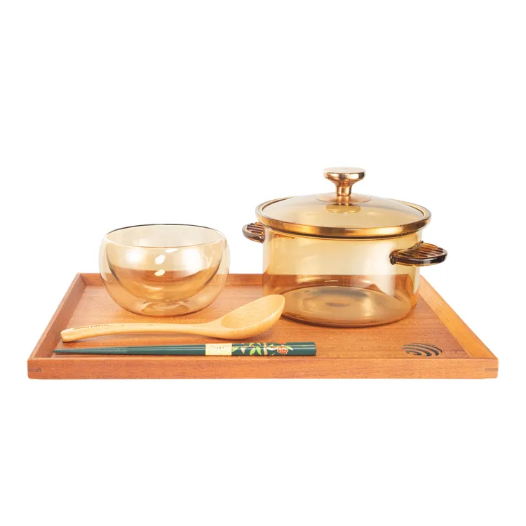 沙拉锅碗耐高温咖啡金玻璃耐热防爆高硼硅玻璃家用待客