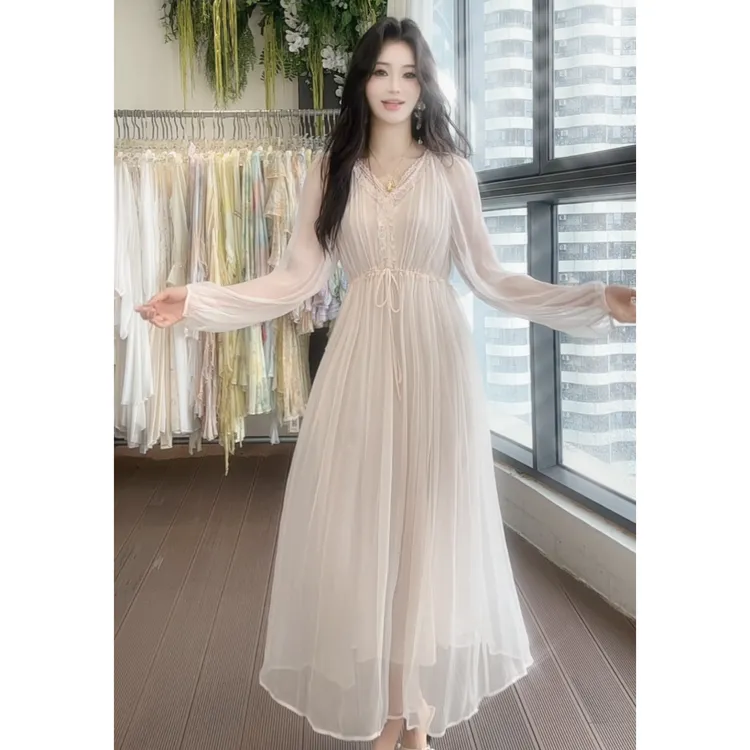 【禾枫丫丫-芊羽】重磅100桑蚕丝真丝连衣裙 9E-001