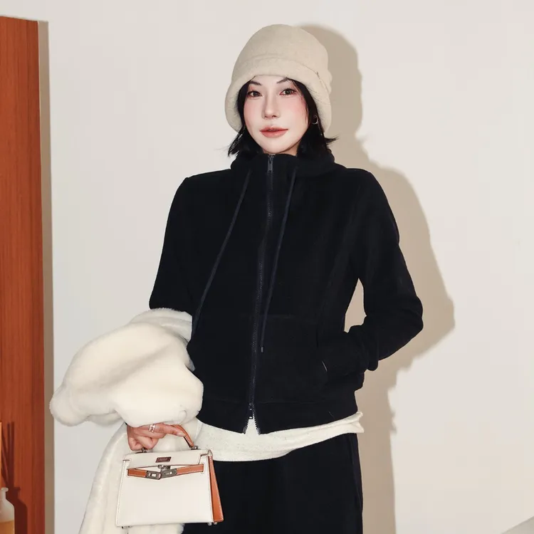 PENNYPENG闲暇日记 牦牛绒山羊绒毛呢极简风休闲上衣裤子套装