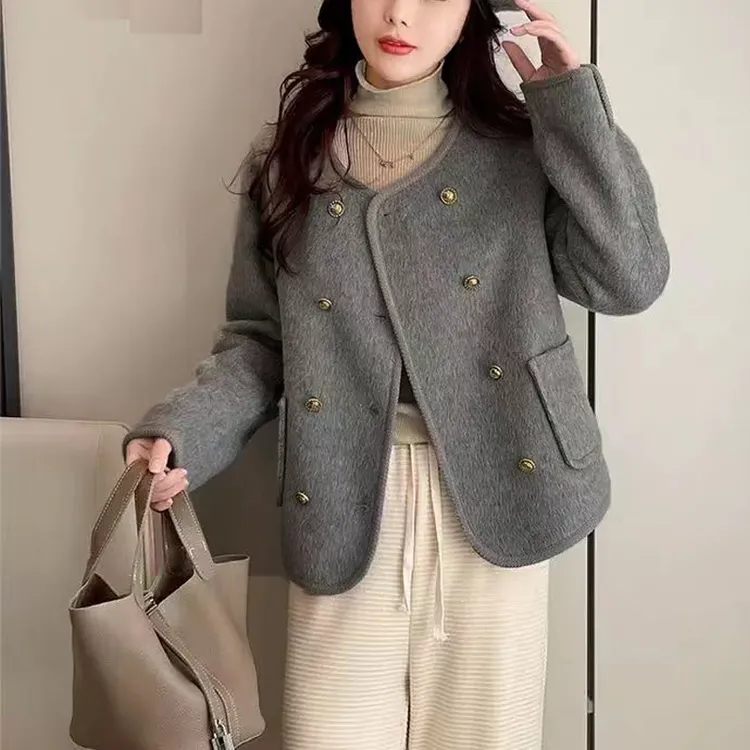 双气质外套秋冬毛呢新款小香风外套小子小个子春秋短款外套