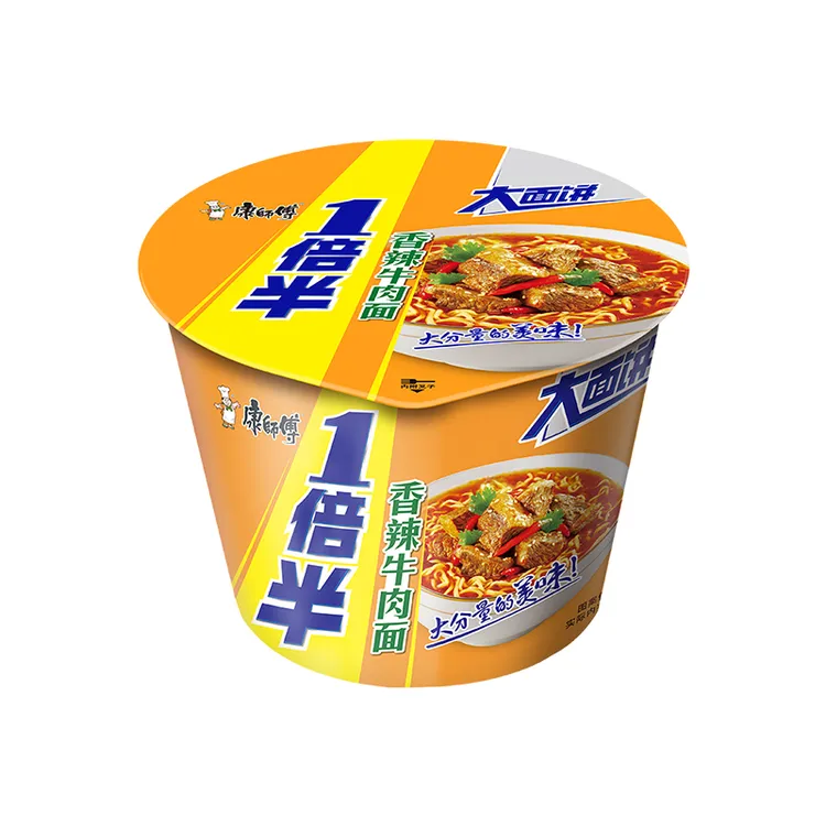 康师傅一倍半桶装面方便面宿舍夜宵 一倍半桶香辣牛肉面133g*12