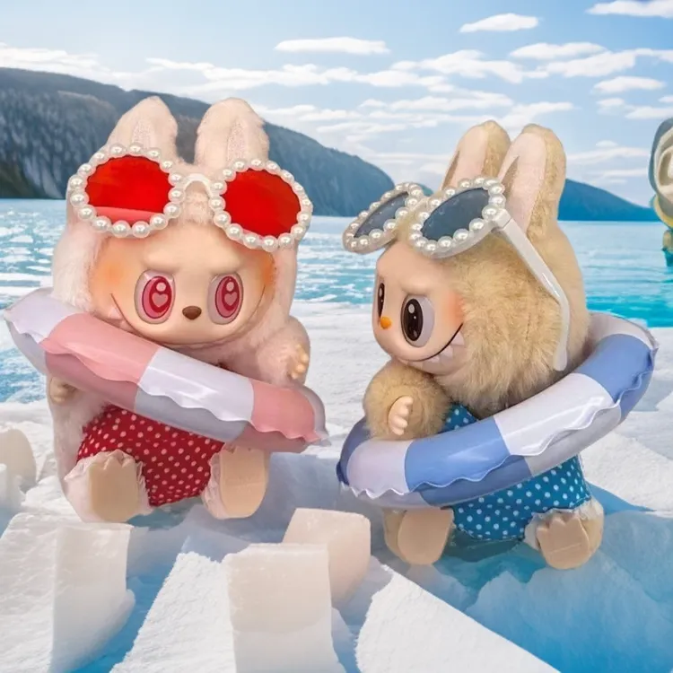 17cm拉布布娃衣泳衣套装度假labubu衣服一二三代衣服红色单件泳衣