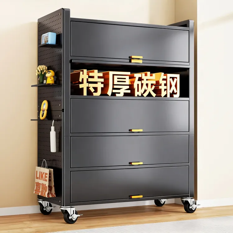 【新款】可移动收纳柜家用橱柜餐边柜微波炉收纳酒柜靠墙一体储物柜