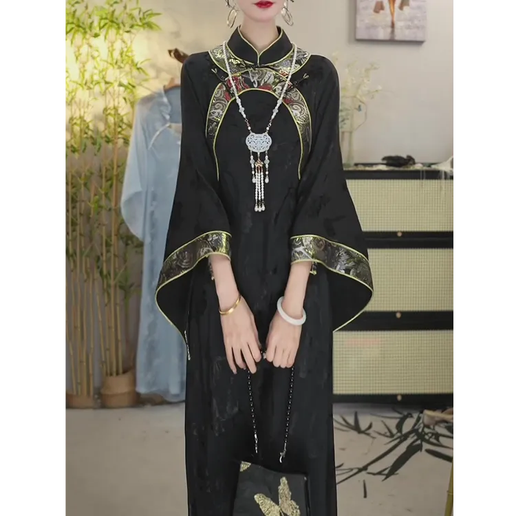 新中式时尚复古改良旗袍连衣裙女2025春夏新款气质宽松显瘦汉服裙