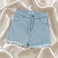 夏季新品！女士夏季设计感毛边纯棉牛仔裤F872