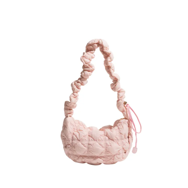 韩国小众泡泡包包百搭菱格单肩包大容量休闲斜挎包云朵褶皱腋下包