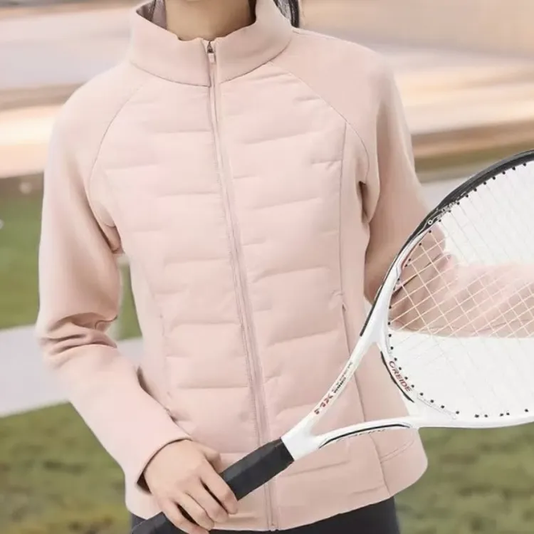 【轩希希宠粉】女士小蛮腰立领拼接轻薄秋冬保暖棉服时尚休闲外套