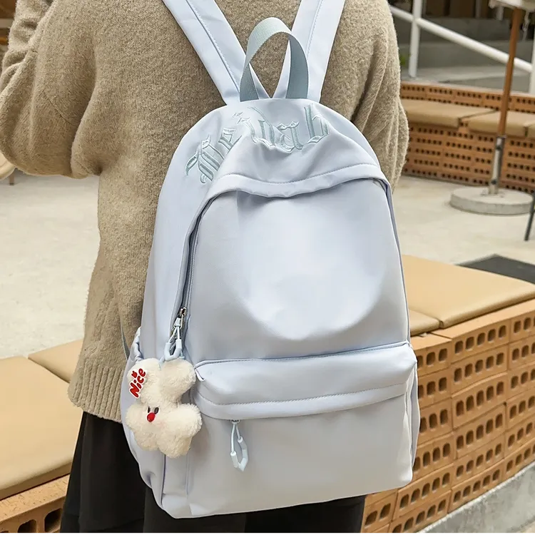 小众设计感双肩包女大学生简约日系书包中学生森系少年感休闲背包