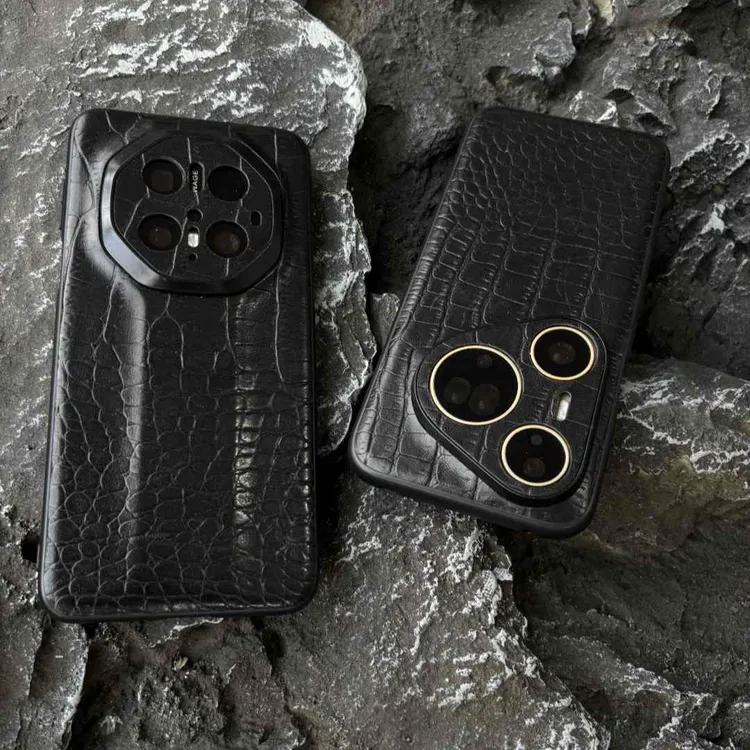 【大鳄鱼纹黑】【真头层牛皮】适用华为Mate80苹果16小米17ProMax手机