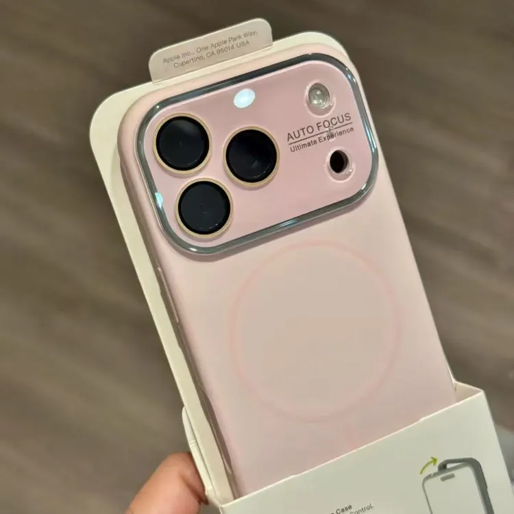 高级感纯色液态硅胶大视窗磁吸适用iphone17promax苹果16手机壳15