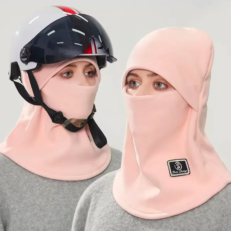 秋冬季加绒加厚户外保暖护耳防风防寒骑行头套帽护颈一体包头帽子