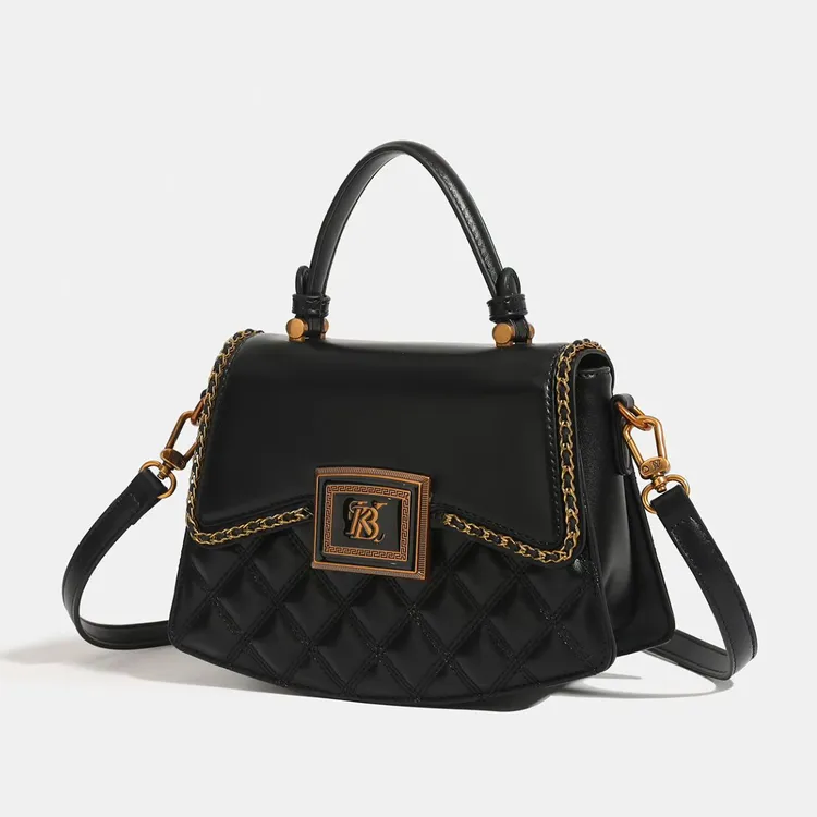 真皮高级质感小香风轻奢菱格手提包百搭小众气质秋冬单肩斜挎包女