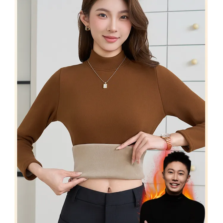 【周小闹专属】新款加绒加厚女打底衫秋冬季中高领外穿保暖上衣百搭