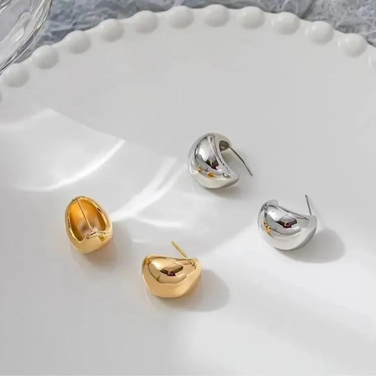 蒂珀尔 铜合金耳饰 宋慧乔同款金属水滴耳钉女小众设计感百搭耳环