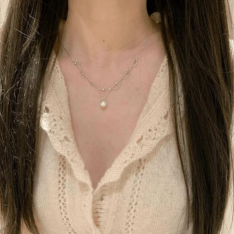 合金项链 日韩甜美冷淡风气质锁骨链女百搭坠链复古轻奢简约配饰