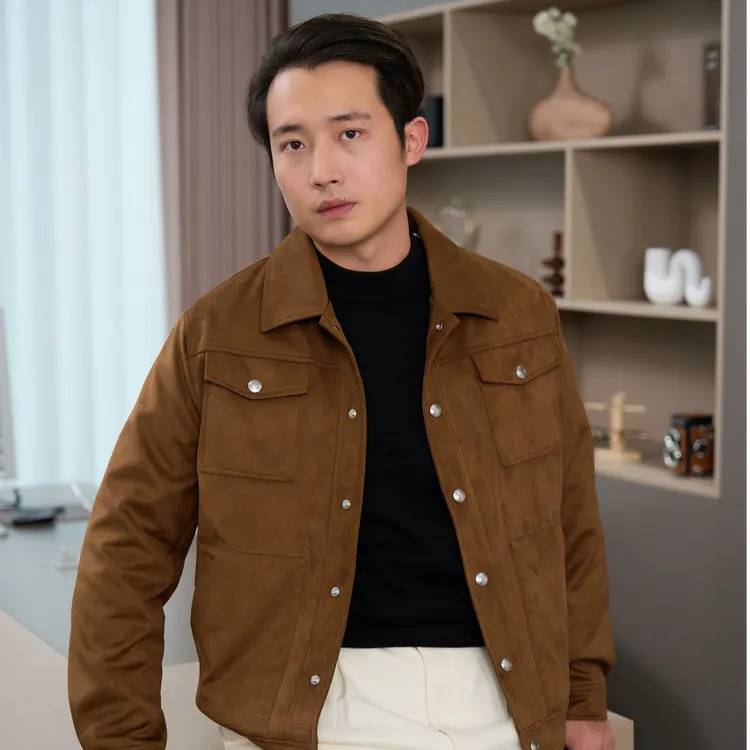 【B*C家58000版】麂皮外套翻领绒感夹克时尚休闲百搭亲肤