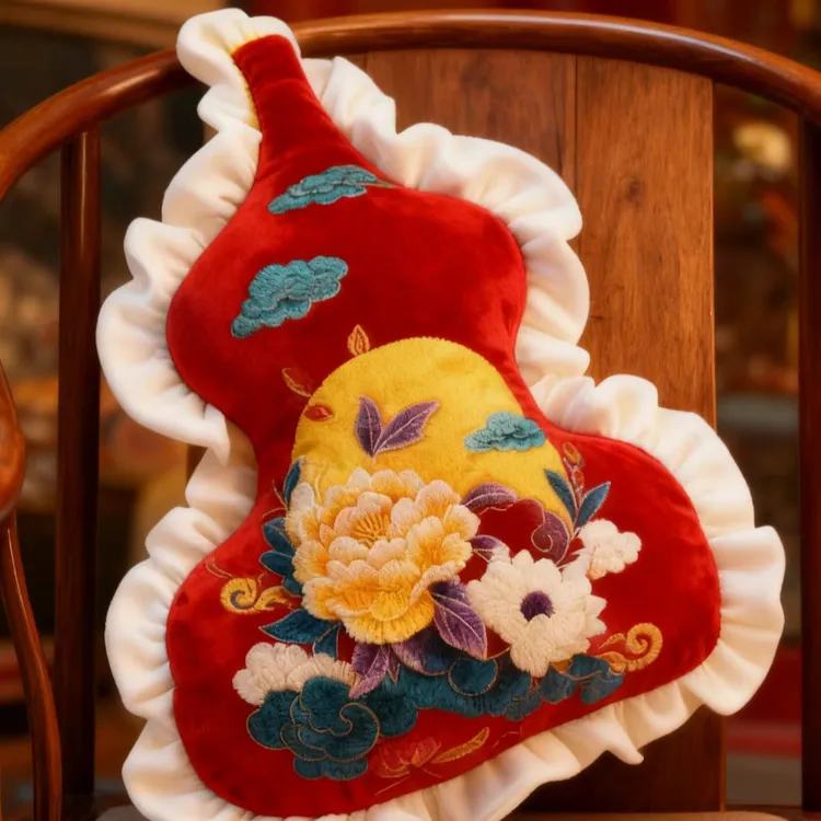 新中式轻奢高级感葫芦抱枕中国风加厚床头家用靠垫坐垫