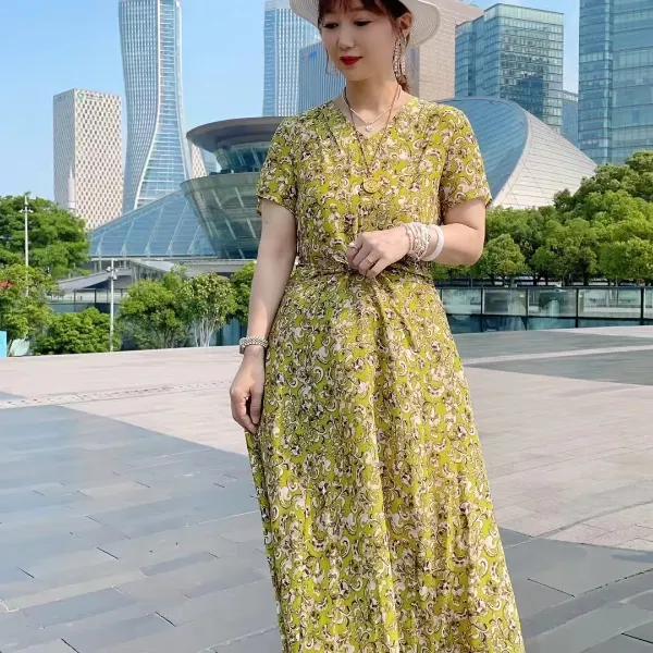 百分百桑蚕丝真丝连衣裙