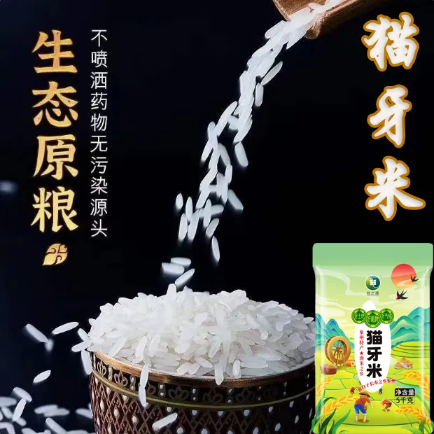 顺丰包邮【软香猫牙米】正宗长粒香米清香晚稻大米现磨米不好吃包退
