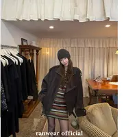 Ranwear “ys1 大都会”重工面料机车皮衣外套女气质时髦感夹克