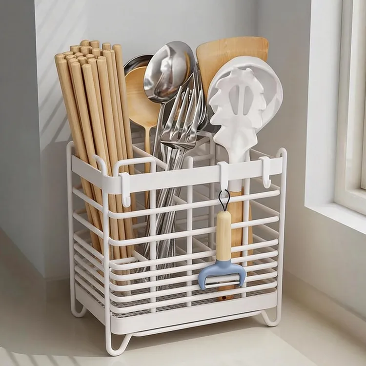 筷子收纳盒筷子筒壁挂式桶篓架托厨房家用高档新款不锈钢勺子筷笼