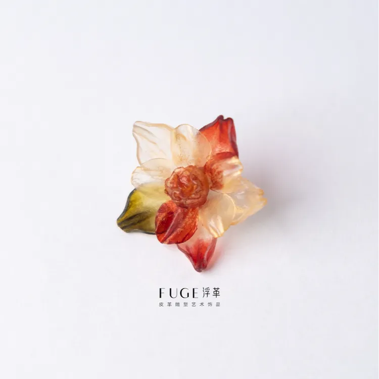 浮革 非金属皮质耳饰 光釉绮缘耳钉艺术家手作皮雕塑小众饰品