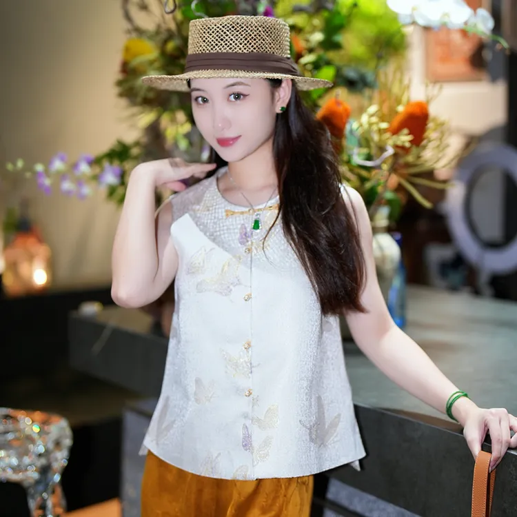 蓝大【​​​​叠时​​​​】新中式桑蚕丝马甲5187