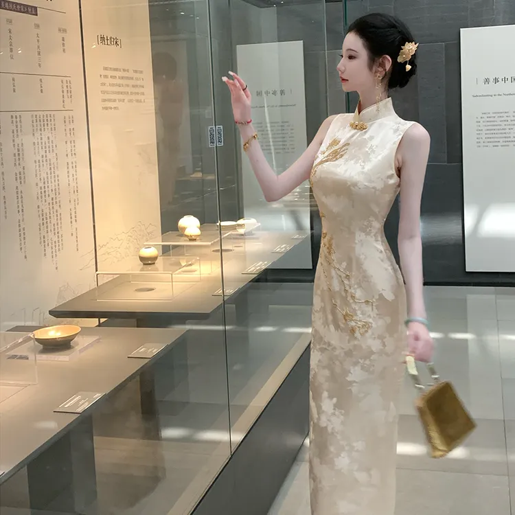 【雅乔定制】月揽星河 暗纹牡丹提花新中式国风旗袍裙DYYY-25035868