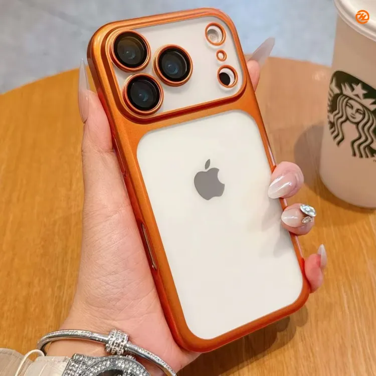 适用苹果17手机壳iPhone16promax磨砂电镀全包镜头膜简约个性