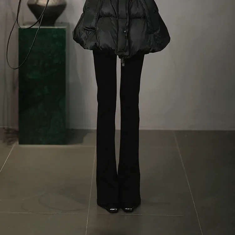 溶溶【羊毛超模神裤】RONGRONG 羊毛混纺加绒提臀修腿马蹄裤1131-2