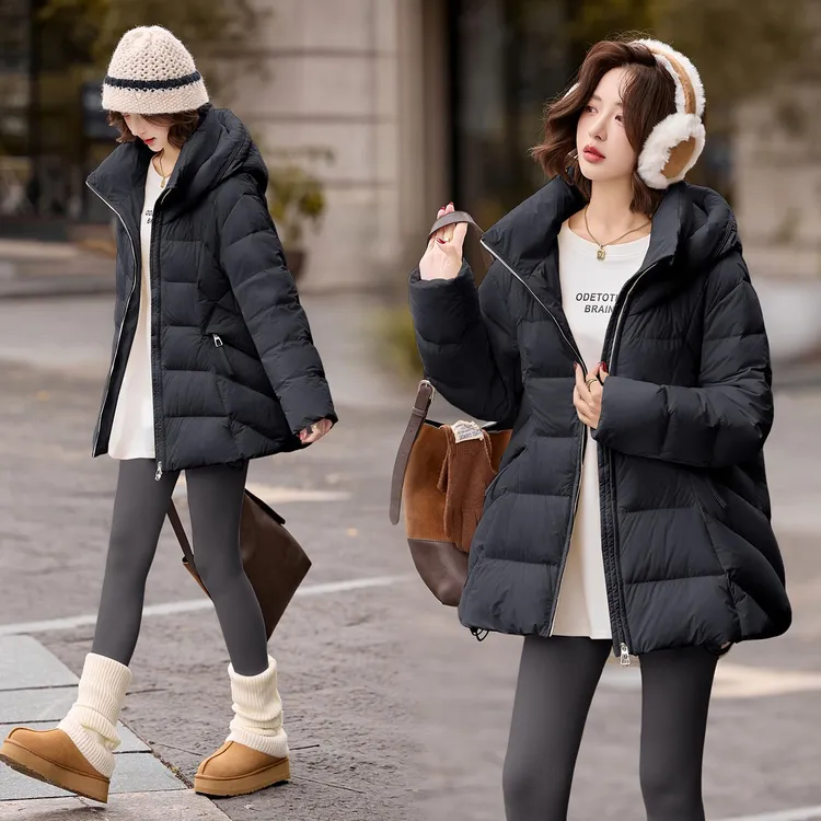 羽绒服女2025年冬季冬天衣服女装新款加厚中长款白鸭绒羽绒衣外套