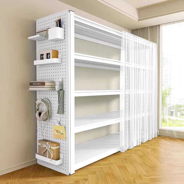 家用货架纱帘置物架落地多层厨房阳台卧室收纳铁架子杂物储物架