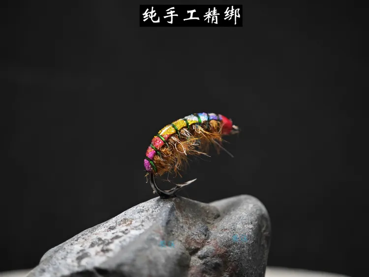 彩虹若虫路亚飞钓溪流飞蝇钩沉水鳟鱼、鮰鱼、细鳞飞蚊钩假饵路亚饵