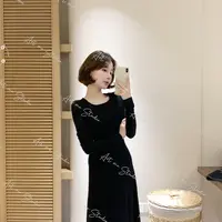 【ART ME】秋冬气质混纺肌理感收腰显瘦两色连衣裙w2146l1