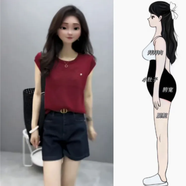 女装夏季新款时尚透气显瘦修身百搭圆领宽松气质短袖薄款休闲上衣