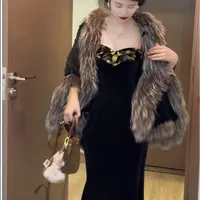 LHMknk1画报夫人原创高级编织狐狸毛皮草外套银狐兔毛新款斗篷