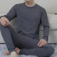 9122-男士东方能量暖衣（青灰）凹凸提花套装