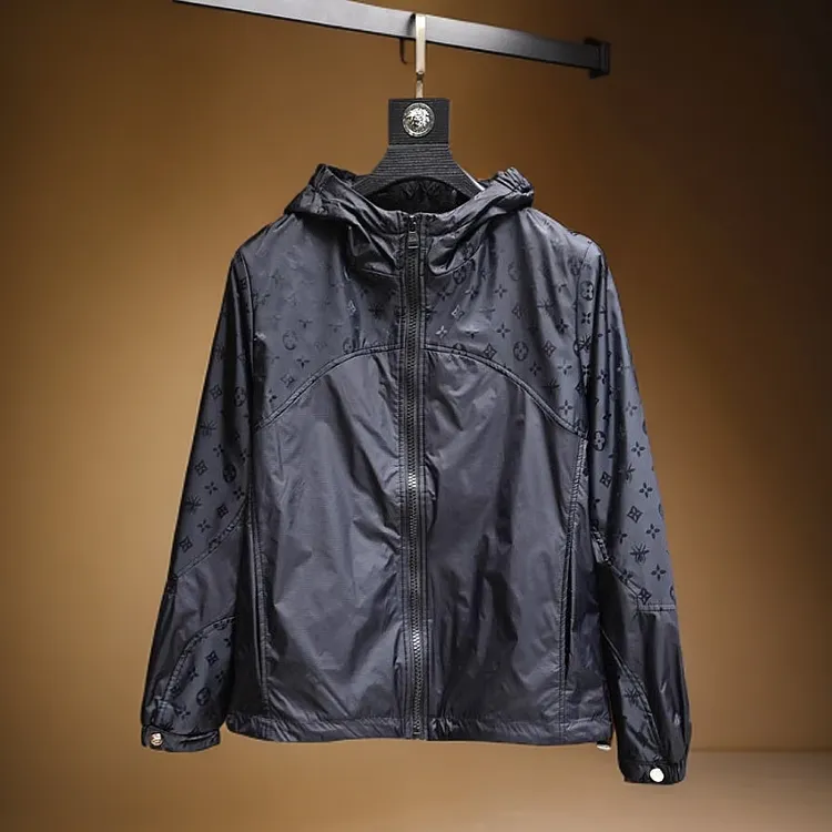 轻奢时尚外套男2025欧洲站新款秋冬季保暖连帽上衣服潮牌男士夹克