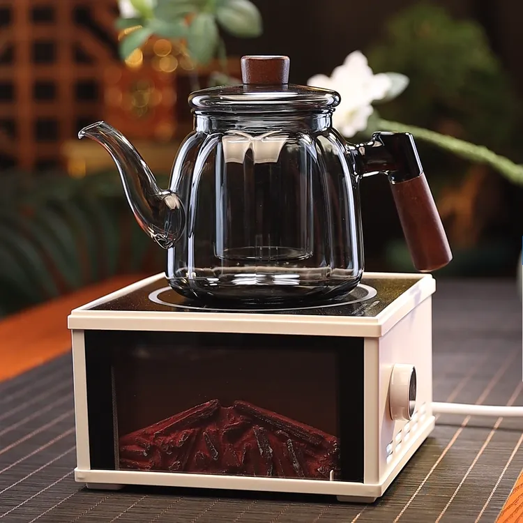 耐热玻璃木把泡茶壶煮茶壶家用办公茶壶茶具电陶炉煮茶壶套装
