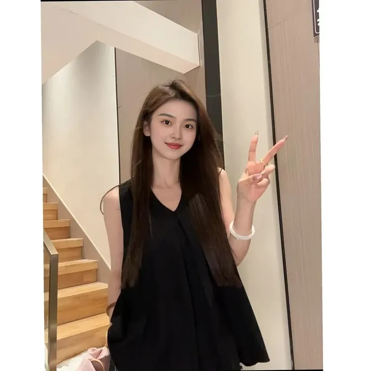 清货+运补6元高级感tr西装背心简约通勤背心吊带设计感露肩无袖