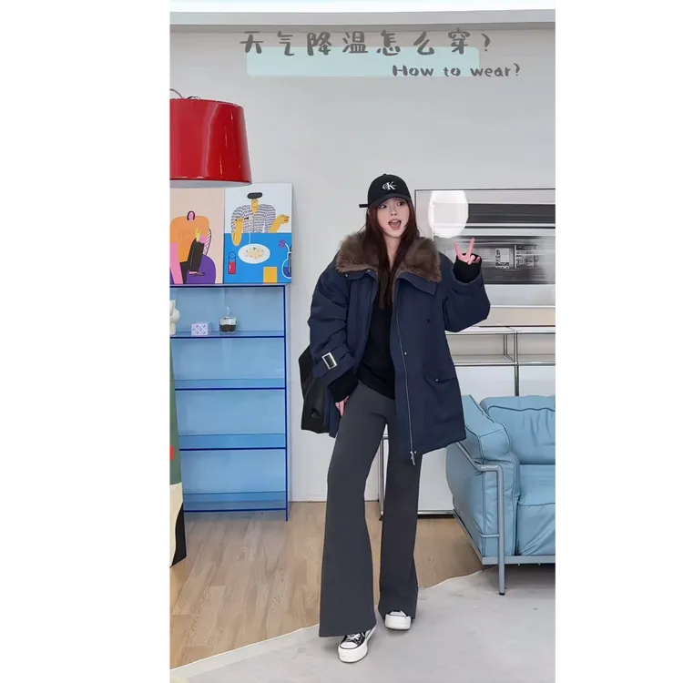 晶咕【沿海公路】保暖仿草草内胆宽松廓形派克风外套