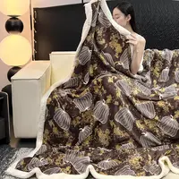 感恩南瓜秋冬豆豆毯牛奶绒毛毯保温毯子碎花单人双人毯家用客厅
