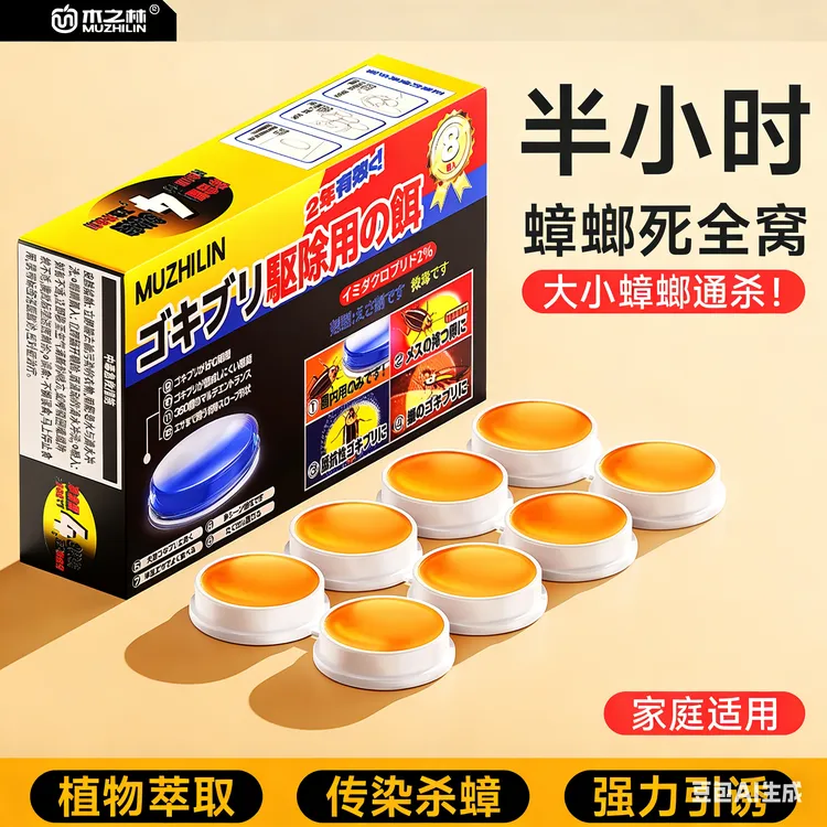 蟑螂药一窝端家用无毒灭除虫剂室内家用强力下水道小飞虫灭杀神器