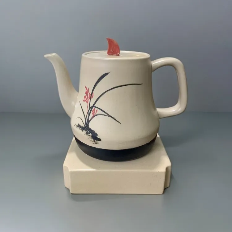 复古粗陶原矿茶壶电热快速烧水壶静音家用泡茶器养生功夫陶瓷泡茶