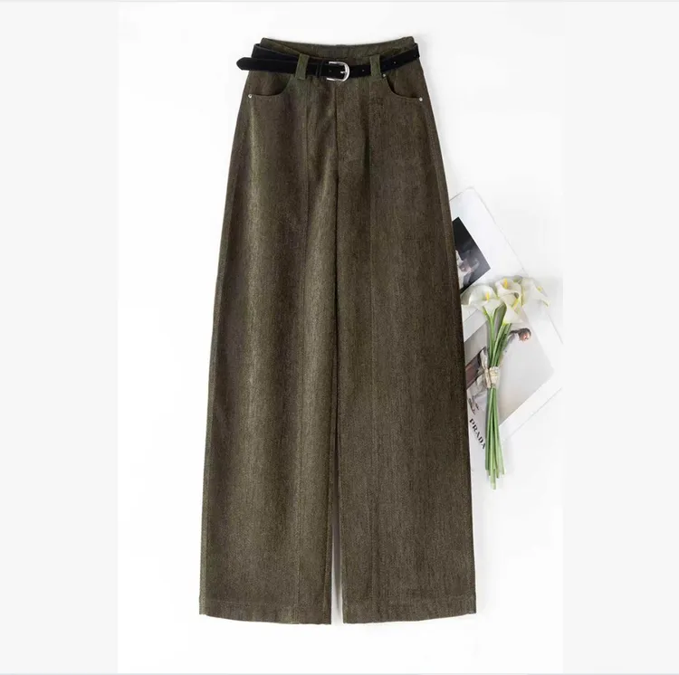 XiANJiE  2025秋季新款直筒阔腿裤时尚美拉德风百搭显瘦休闲裤