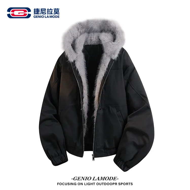 【敖瑞鹏代言】冬季新款加绒棉衣潮流百搭座山雕外套宽松保暖棉服男