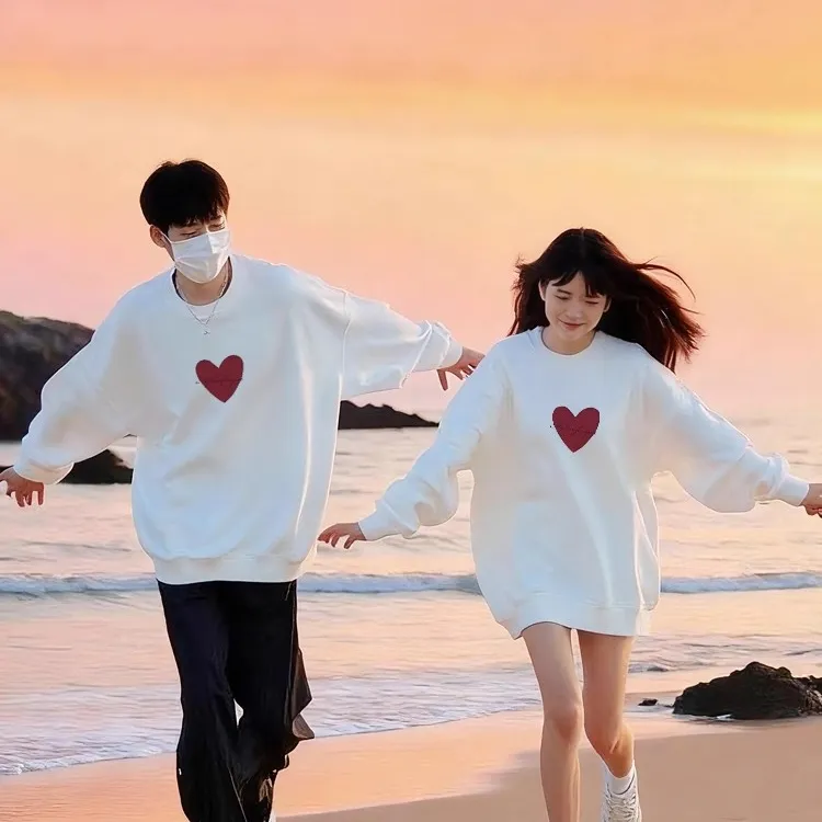 【两件装】领证情侣装卫衣2025新款潮流小众设计感圆领秋冬季外套装